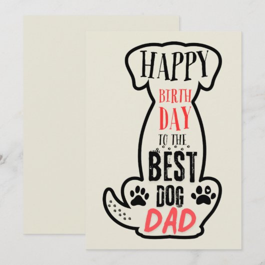 Gelukkige verjaardag van de beste hond papa Kaart (Voorkant / Achterkant)