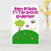 Gelukkige verjaardag van de beste peetmoeder Kaart (Gele Bloem)