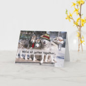 Gelukkige Verjaardag van de Groep, Huskies Kaart (Gele Bloem)