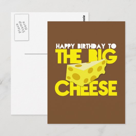 Gelukkige verjaardag van de grote kaas briefkaart (Voorkant / Achterkant)