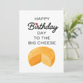 GELUKKIGE VERJAARDAG VAN DE GROTE KAAS FEESTDAGENKAART (Staand voorkant)