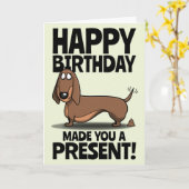 Gelukkige verjaardag van de hond Grappige groet Kaart (Gele Bloem)