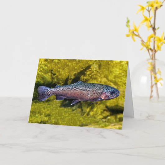 Gelukkige verjaardag van de oude forel kaart (Gele Bloem)