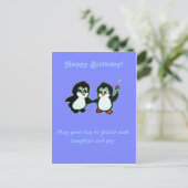 Gelukkige Verjaardag van de Pinguïnen Briefkaart (Staand voorkant)