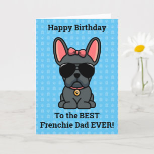 Gelukkige verjaardag van Dog Blue French Bulldog Kaart