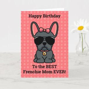 Gelukkige verjaardag van Dog Blue French Bulldog Kaart