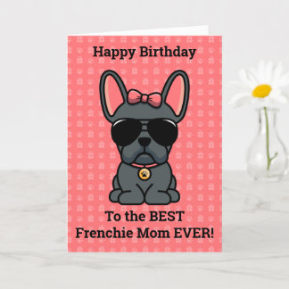 Gelukkige verjaardag van Dog Blue French Bulldog Kaart