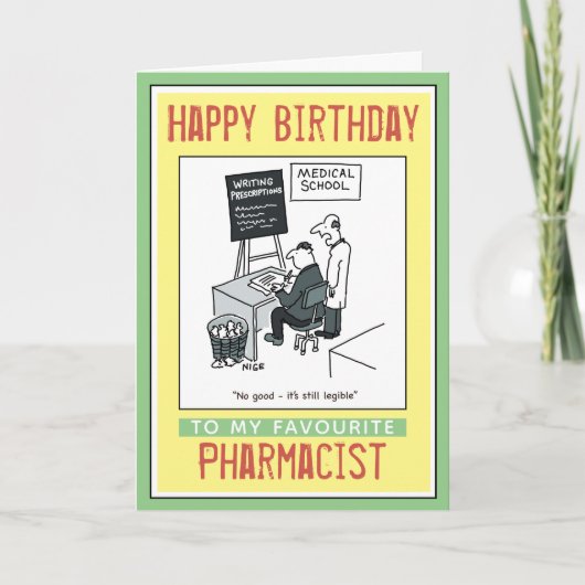 Gelukkige verjaardag van een apotheker kaart (Voorkant)
