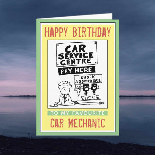 Gelukkige verjaardag van een automonteur kaart
