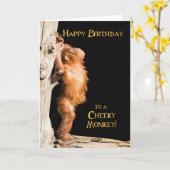 Gelukkige verjaardag van een baby orang utan kaart (Gele Bloem)