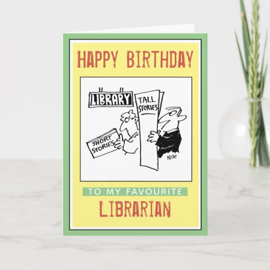 Gelukkige verjaardag van een bibliothecaris kaart (Voorkant)