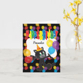 Gelukkige verjaardag van een coole kat kaart (Gele Bloem)