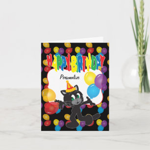 Gelukkige verjaardag van een coole kat kaart