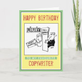 Gelukkige verjaardag van een Copywriter Kaart (Voorkant)