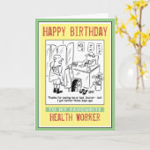 Gelukkige verjaardag van een gezondheidswerker kaart (Gele Bloem)
