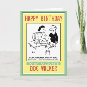 Gelukkige verjaardag van een hond Walker Kaart