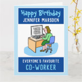 Gelukkige verjaardag van een Kantoor-medewerker Kaart (Gele Bloem)