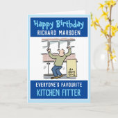 Gelukkige verjaardag van een keukenmonteur kaart (Gele Bloem)