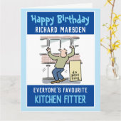 Gelukkige verjaardag van een keukenmonteur kaart (Gele Bloem)