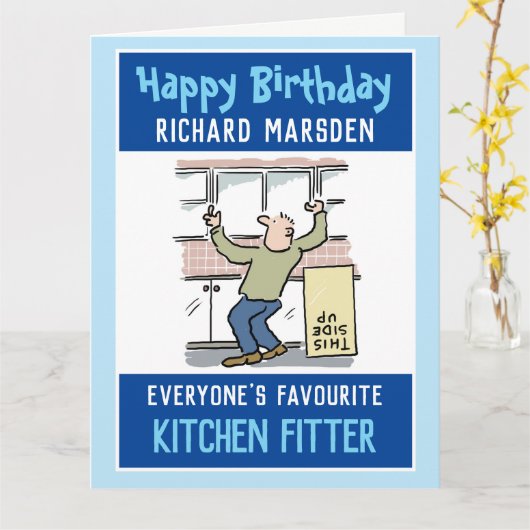 Gelukkige verjaardag van een keukenmonteur kaart (Gele Bloem)