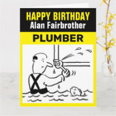 Gelukkige verjaardag van een loodgieter Kaart (Gele Bloem)