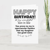 Gelukkige verjaardag van een prachtige schoonzoon kaart (Voorkant)