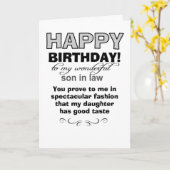 Gelukkige verjaardag van een prachtige schoonzoon kaart (Gele Bloem)