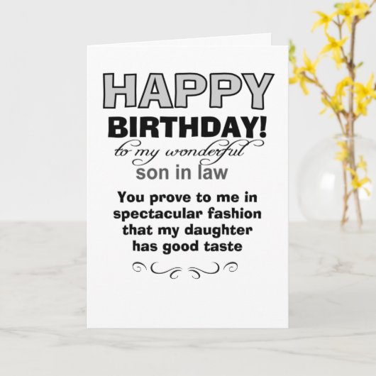 Gelukkige verjaardag van een prachtige schoonzoon kaart (Gele Bloem)