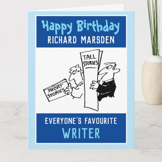 Gelukkige verjaardag van een schrijver kaart (Voorkant)