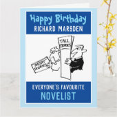 Gelukkige verjaardag van een schrijver. Verjaardag Kaart (Gele Bloem)