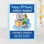 Gelukkige verjaardag van een secretaresse kaart (Gele Bloem)