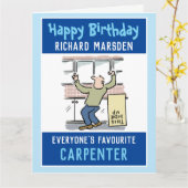 Gelukkige verjaardag van een timmerman kaart (Gele Bloem)