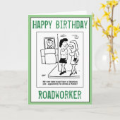 Gelukkige verjaardag van een wegwerker. kaart (Gele Bloem)