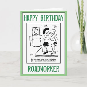 Gelukkige verjaardag van een wegwerker. kaart