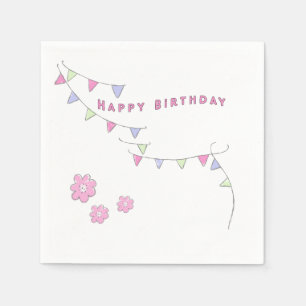Gelukkige verjaardag van haar pastelkleuren servet
