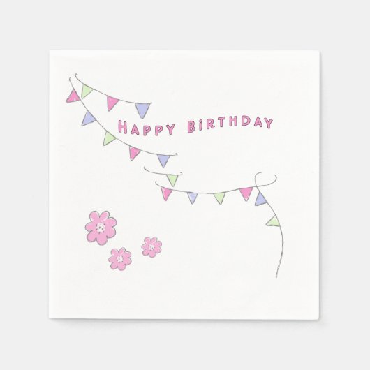 Gelukkige verjaardag van haar pastelkleuren servet (Voorkant)