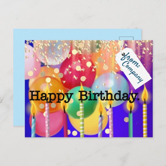Gelukkige verjaardag van het bedrijf briefkaart (Voorkant / Achterkant)