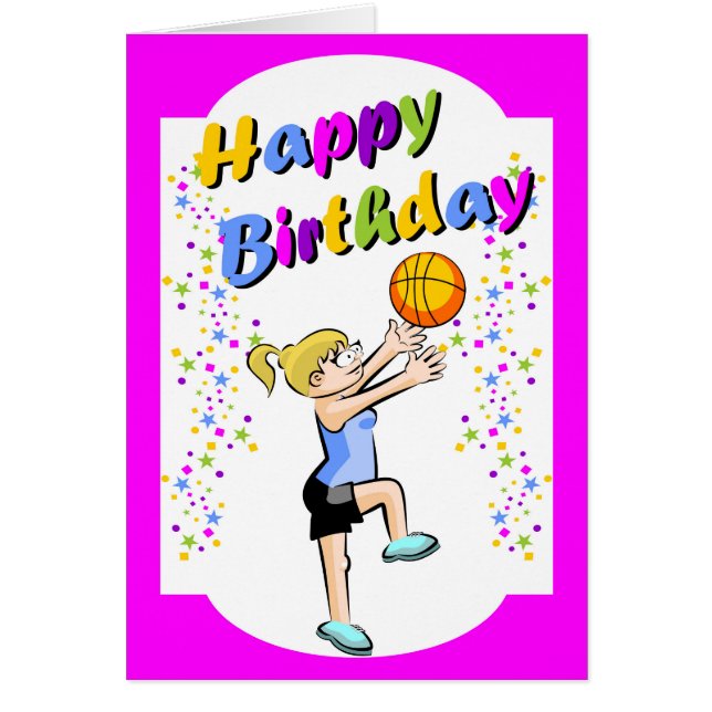 Gelukkige verjaardag van het beste basketbalmeisje (Voorkant)