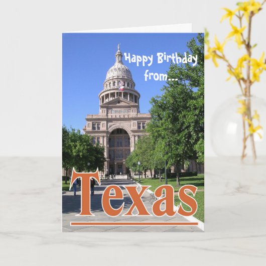 Gelukkige Verjaardag van het Capitool van de Staat Kaart (Gele Bloem)