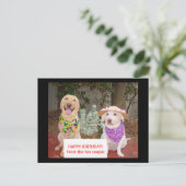 GELUKKIGE VERJAARDAG! Van het pretpaar Briefkaart (Staand voorkant)