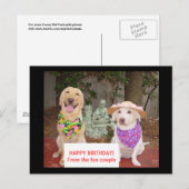 GELUKKIGE VERJAARDAG! Van het pretpaar Briefkaart (Voorkant / Achterkant)