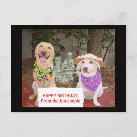 GELUKKIGE VERJAARDAG! Van het pretpaar Briefkaart (Voorkant)