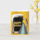 Gelukkige Verjaardag van het Uur van het bier de Kaart (Gele Bloem)