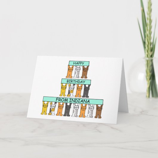 Gelukkige Verjaardag van Indiana, de Katten van de Kaart (Voorkant)