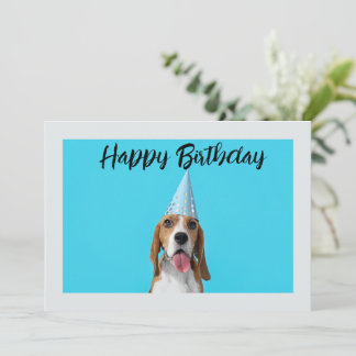 Gelukkige verjaardag van je beste vriend Hond Foto Feestdagenkaart