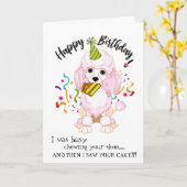 Gelukkige verjaardag van je poedel buddy kaart (Gele Bloem)