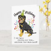 Gelukkige verjaardag van je Rottweiler Buddy Kaart (Gele Bloem)