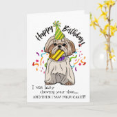 Gelukkige verjaardag van je Shih Tsu Buddy Kaart (Gele Bloem)