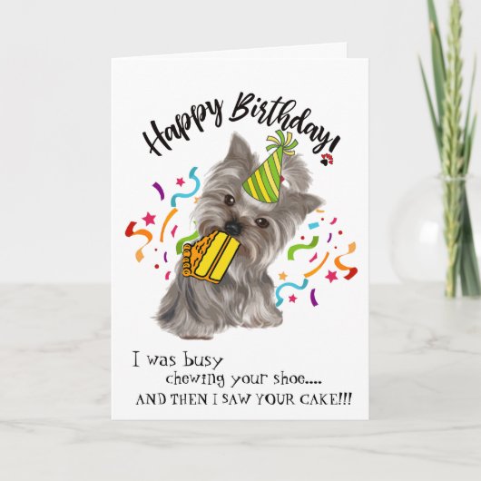 Gelukkige verjaardag van je Yorkie Buddy Kaart (Voorkant)