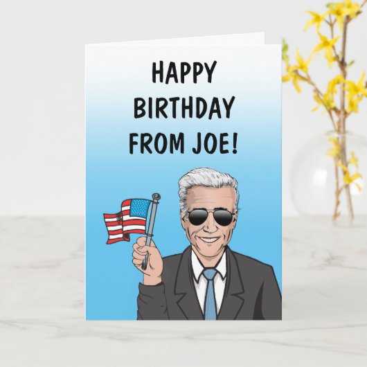 Gelukkige verjaardag van Joe Biden Kaart (Gele Bloem)